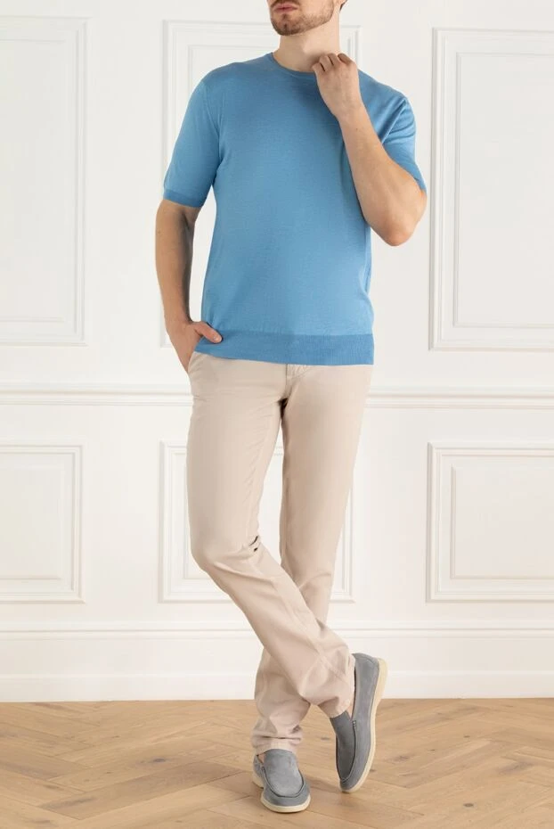 Zilli man men's beige cotton and cashmere trousers купить с ценами и фото 167246 - photo 2