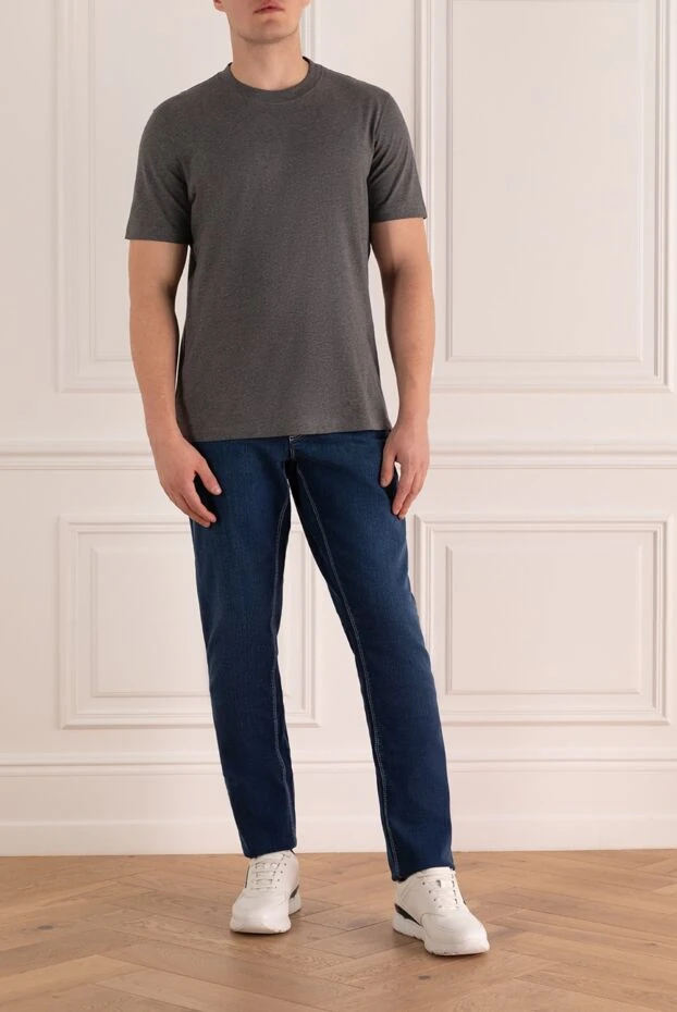 Zilli man blue cotton jeans for men купить с ценами и фото 167253 - photo 2