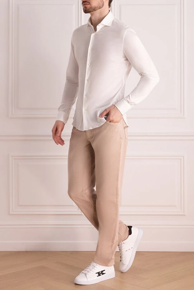 Zilli man beige cotton trousers for men купить с ценами и фото 167256 - photo 2