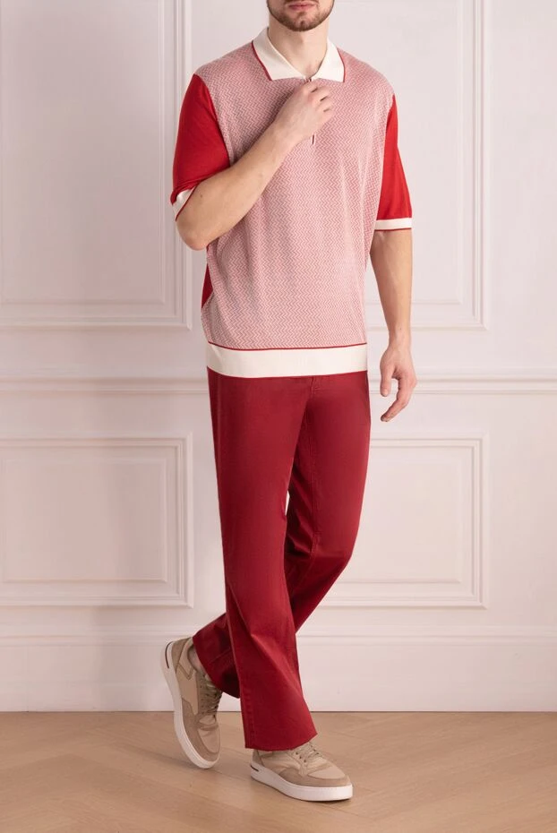 Zilli man red cotton and elastane jeans for men купить с ценами и фото 167264 - photo 2