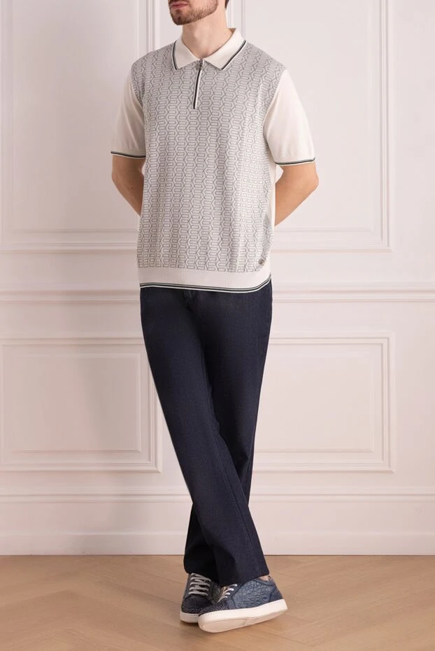 Zilli біркелкі джинсыдан тігіссіз тігілген ерлер классикалық жарамды джинсы
167267 - фото 2