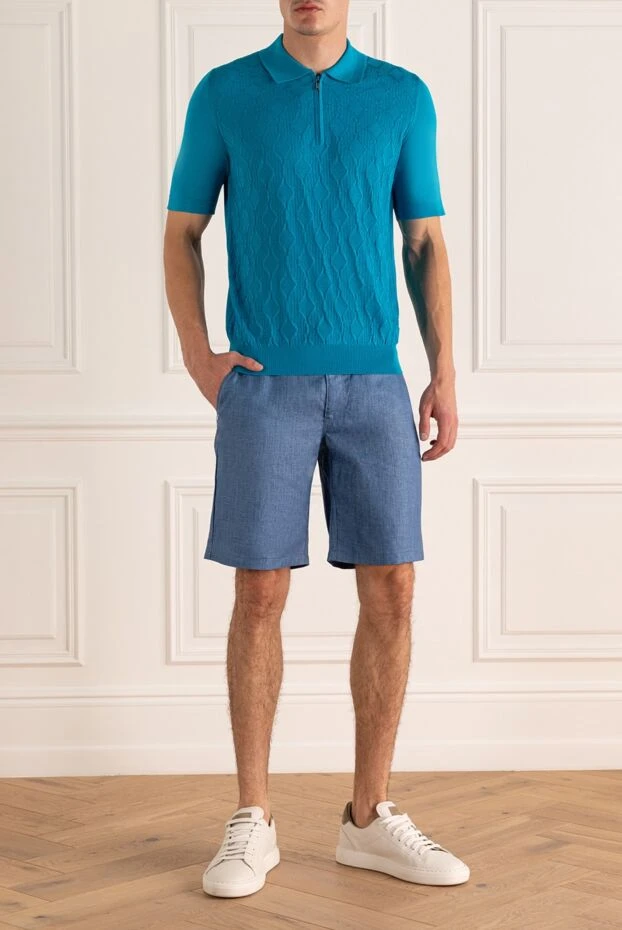 Zilli man blue linen shorts for men купить с ценами и фото 167268 - photo 2