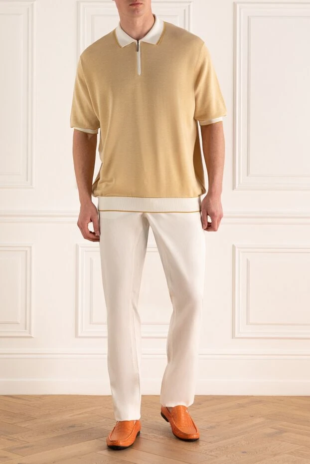 Zilli man white cotton trousers for men купить с ценами и фото 167282 - photo 2