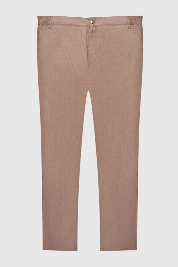 Zilli man men's beige linen trousers купить с ценами и фото 167283 - photo 1