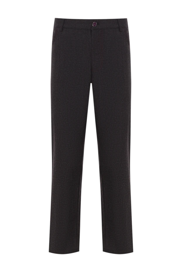 Мужские брюки из шерсти и кашемира тёмно-серые с фирменным лейблом
- фото 1