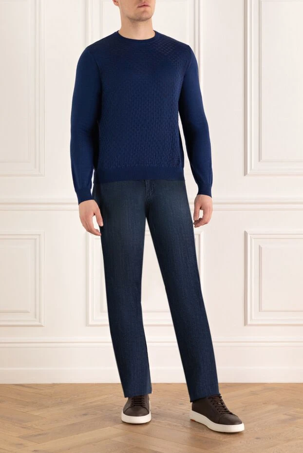 Zilli брюки в оттенке индиго с лёгкой линейной высветленностью и стандартной формой штанин
167303 - фото 2