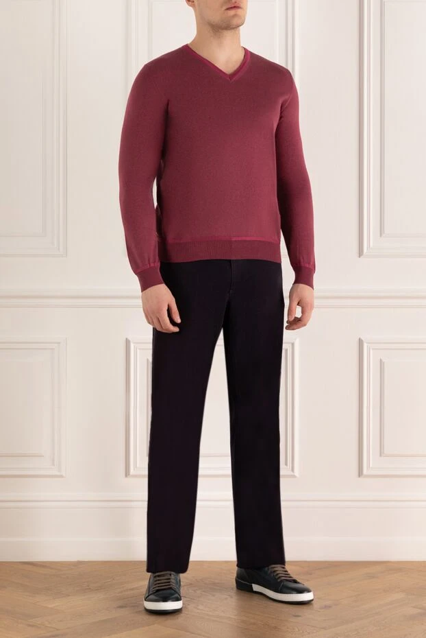 Zilli man cotton and polyamide jeans burgundy for men купить с ценами и фото 167304 - photo 2