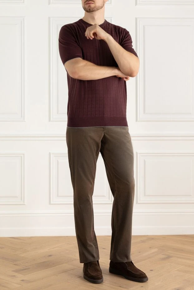 Zilli man cotton and polyester brown trousers for men купить с ценами и фото 167306 - photo 2