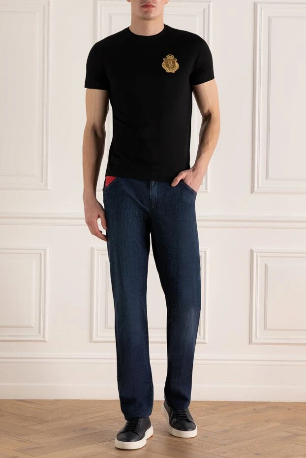 Zilli man blue cotton jeans for men купить с ценами и фото 167307 - photo 2