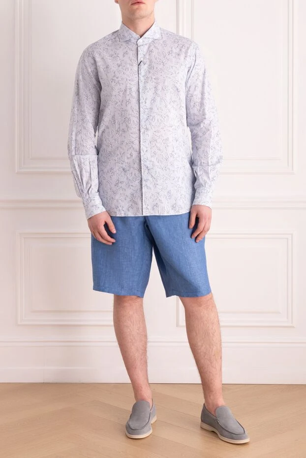 Zilli man blue linen shorts for men купить с ценами и фото 167322 - photo 2