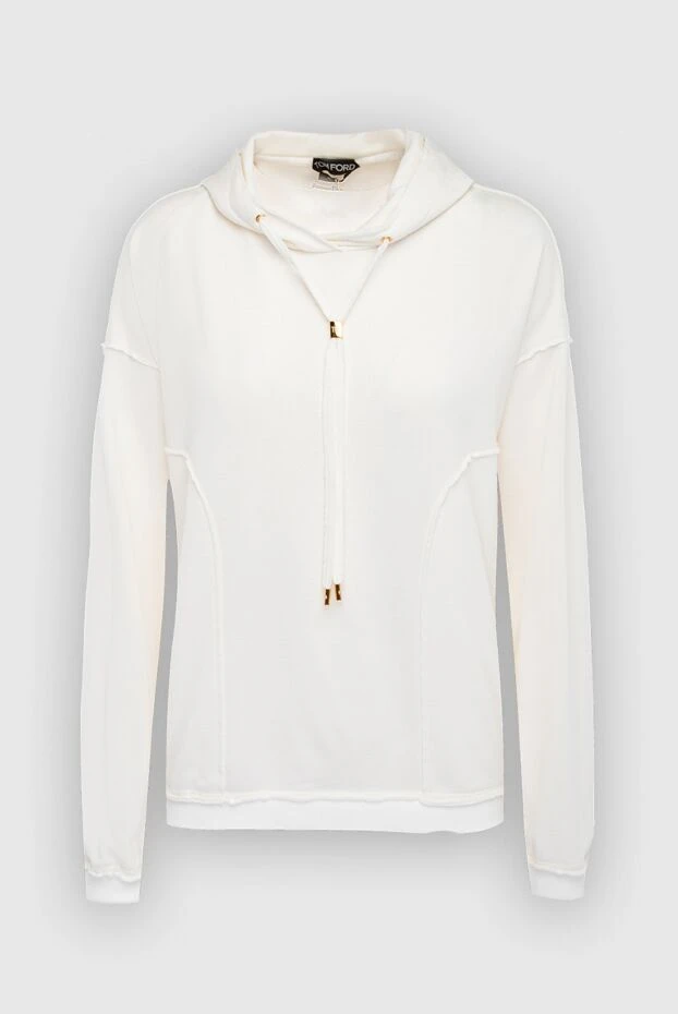 Tom Ford woman silk and cotton hoodie white for women купить с ценами и фото 167327 - photo 1