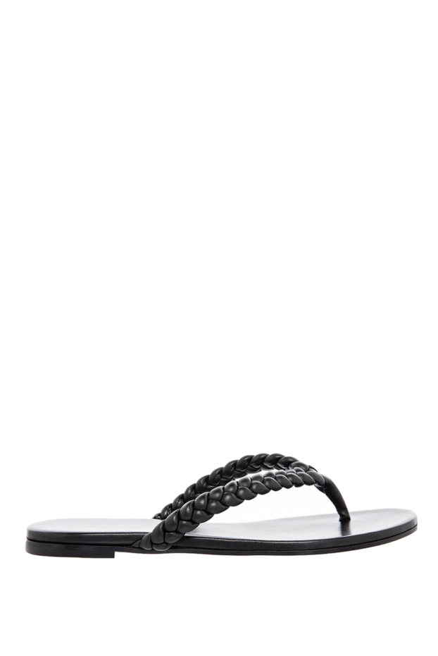 Gianvito Rossi woman black leather flip-flops for women купить с ценами и фото 167367 - photo 1