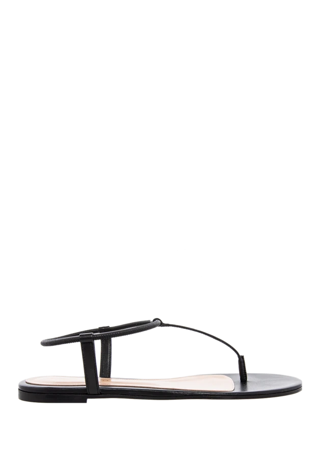 Gianvito Rossi woman black leather flip-flops for women купить с ценами и фото 167370 - photo 1