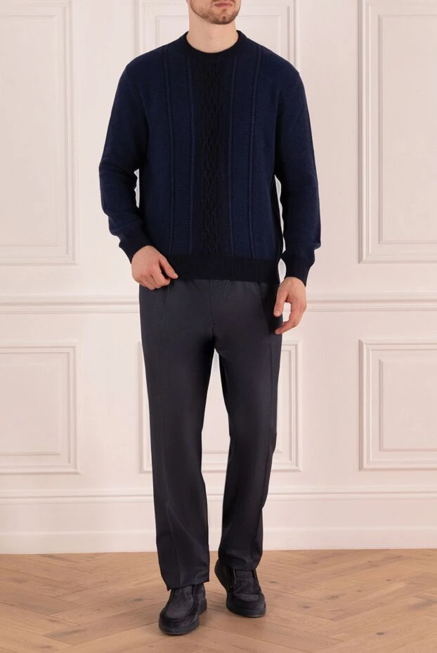 Zilli man cashmere jumper blue for men купить с ценами и фото 167393 - photo 2