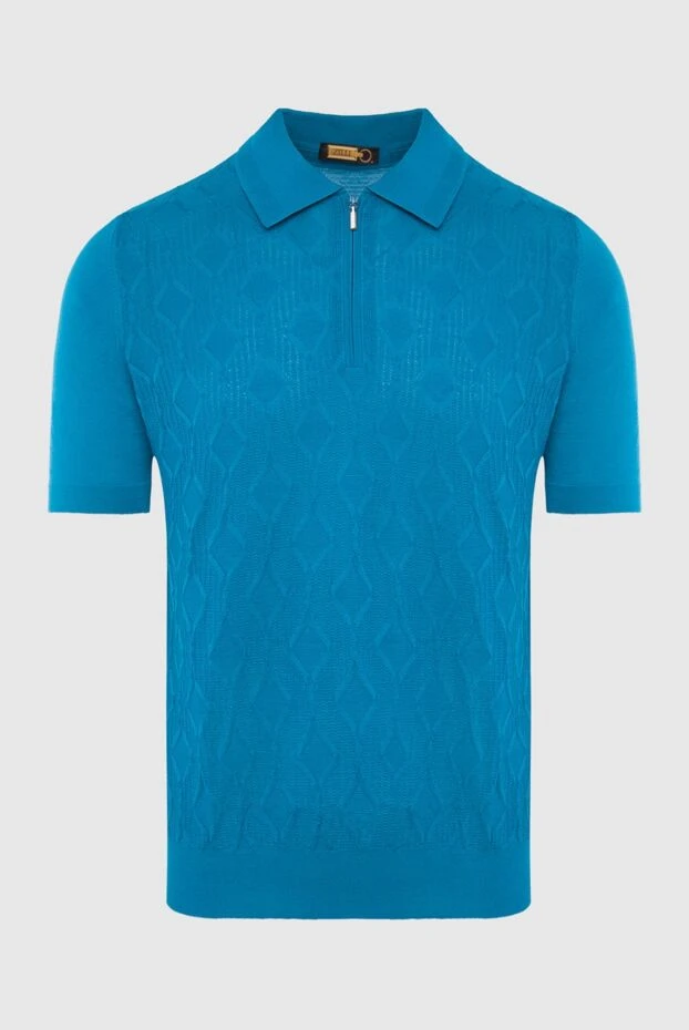 Zilli man men's blue silk and viscose polo купить с ценами и фото 167414 - photo 1