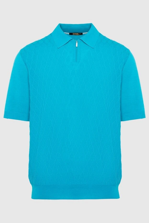 Zilli man cotton and silk polo blue for men купить с ценами и фото 167417 - photo 1