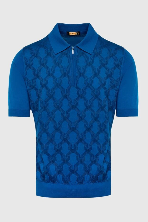 Zilli man cotton and silk polo blue for men купить с ценами и фото 167418 - photo 1