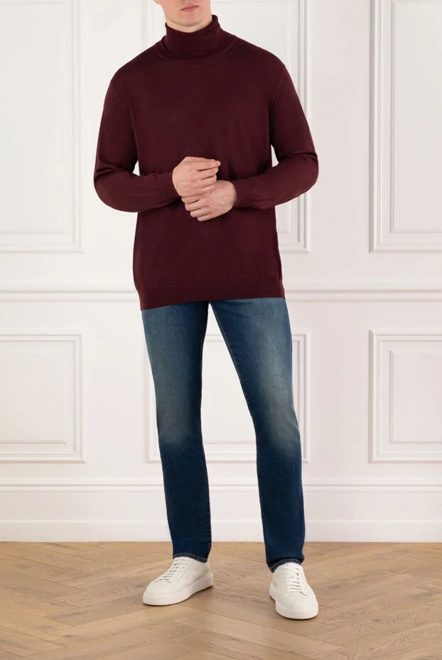 Zilli гольф мужской из кашемира и шелка бордовый. 167430 - фото 2