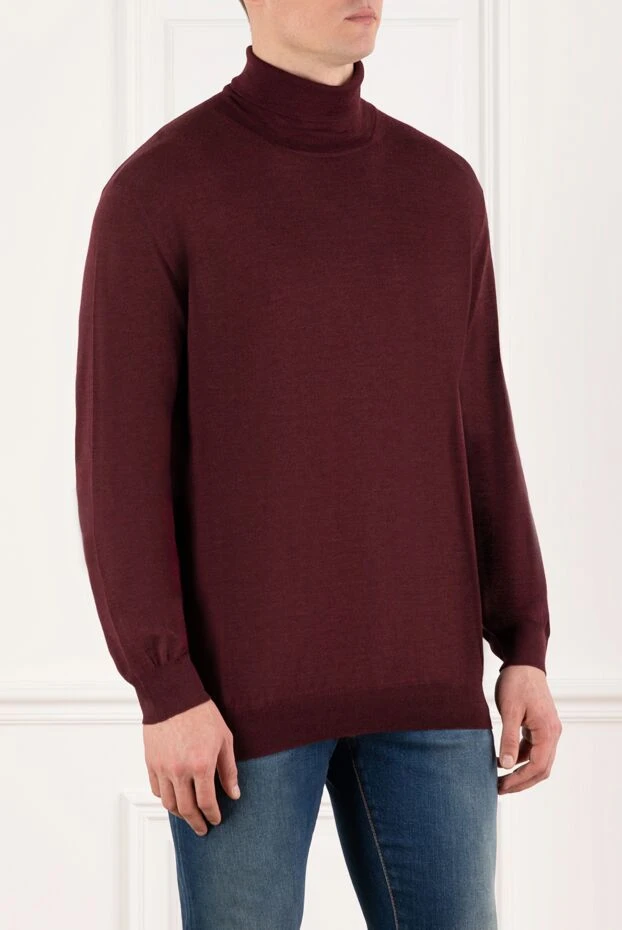 Zilli гольф мужской из кашемира и шелка бордовый. 167430 - фото 3