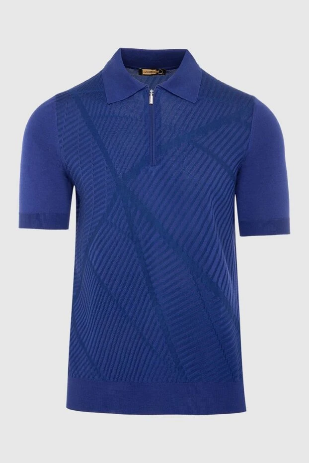 Zilli man cotton and silk polo blue for men купить с ценами и фото 167440 - photo 1