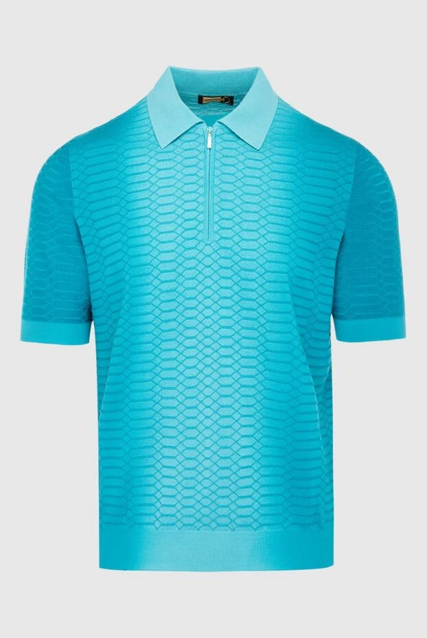 Zilli man cotton and silk polo blue for men купить с ценами и фото 167442 - photo 1