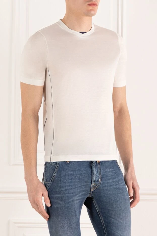 Zilli белая хлопковая футболка с аккуратным v-образным вырезом
 167448 - фото 3