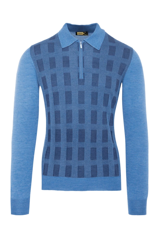 Zilli man silk and cashmere long sleeve polo blue for men купить с ценами и фото 167462 - photo 1