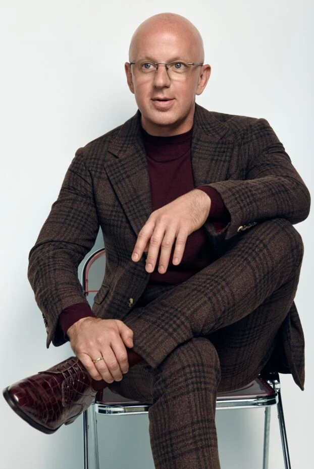 Джемпер темно-бордовый базовый мужской - фото 2