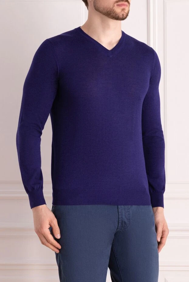 Zilli жіңішке кашемир-жібектен жасалған баклажан реңкіндегі қысқа силуэтті секіргіш
 167489 - фото 3