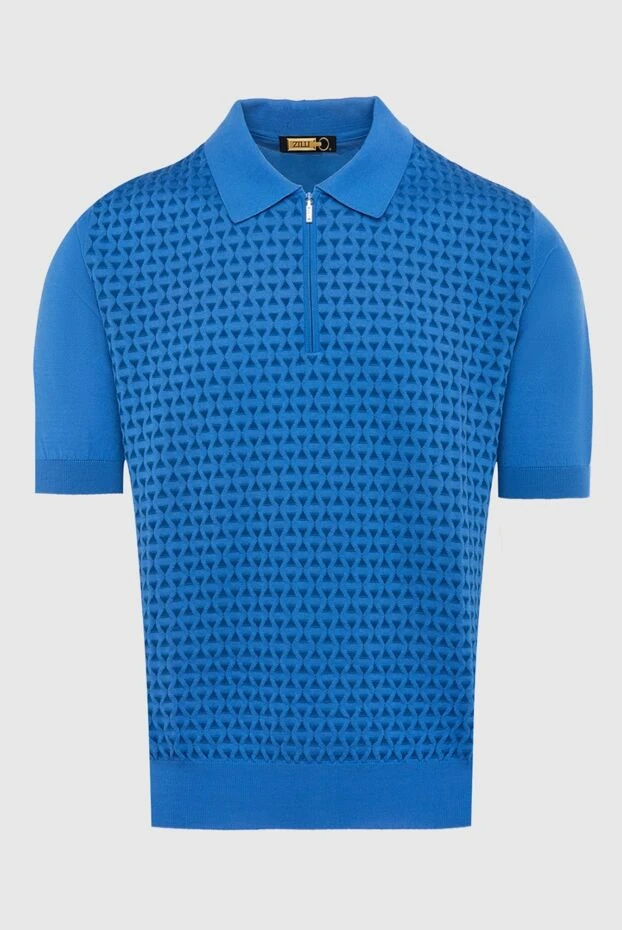 Zilli man cotton and silk polo blue for men купить с ценами и фото 167511 - photo 1