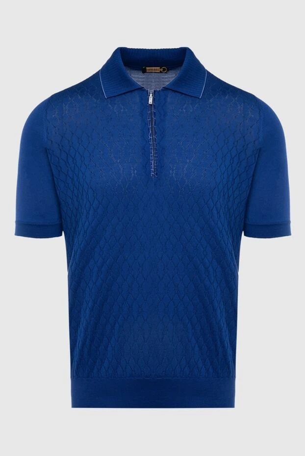 Zilli man polo in silk and crocodile skin blue for men купить с ценами и фото 167512 - photo 1