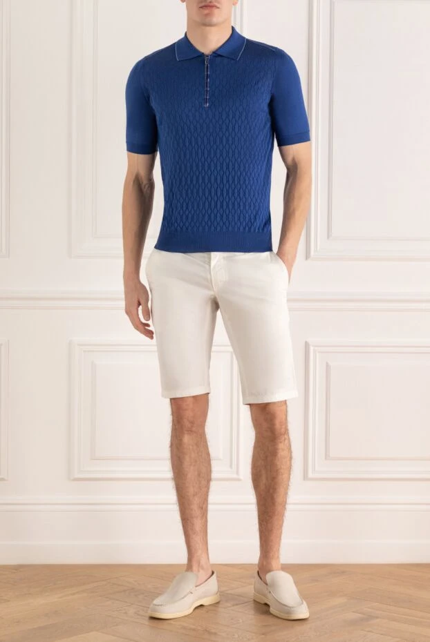 Zilli man polo in silk and crocodile skin blue for men купить с ценами и фото 167512 - photo 2