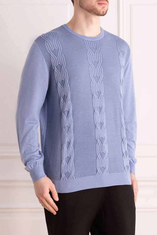 Zilli жіңішке кашемир-жібектен жасалған тік тізбек үлгісі бар секіргіш
 167515 - фото 3