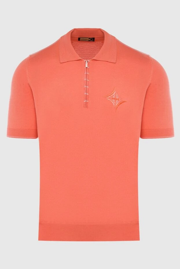 Zilli man cotton, silk and crocodile leather polo orange for men купить с ценами и фото 167542 - photo 1