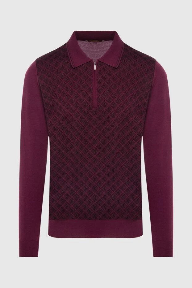 Zilli man long-sleeve polo in silk, cashmere and wool burgundy for men купить с ценами и фото 167555 - photo 1