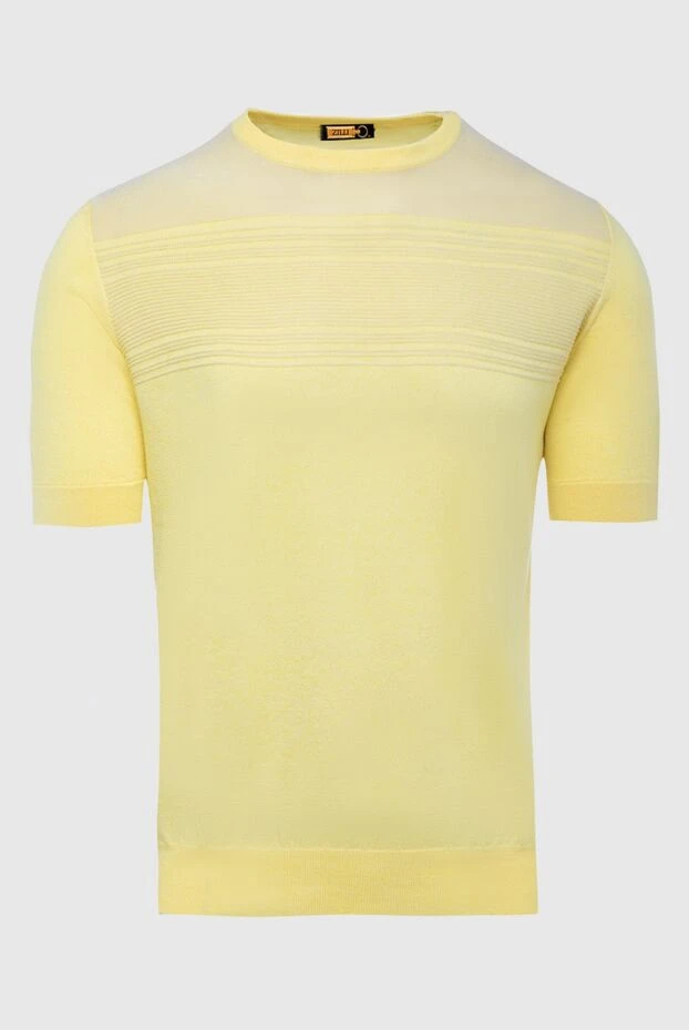 Zilli man cotton and silk short sleeve jumper yellow for men купить с ценами и фото 167572 - photo 1