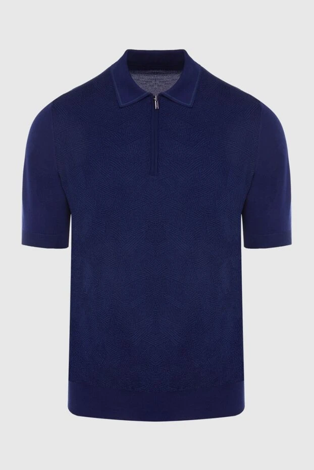 Zilli man cotton and silk polo blue for men купить с ценами и фото 167588 - photo 1