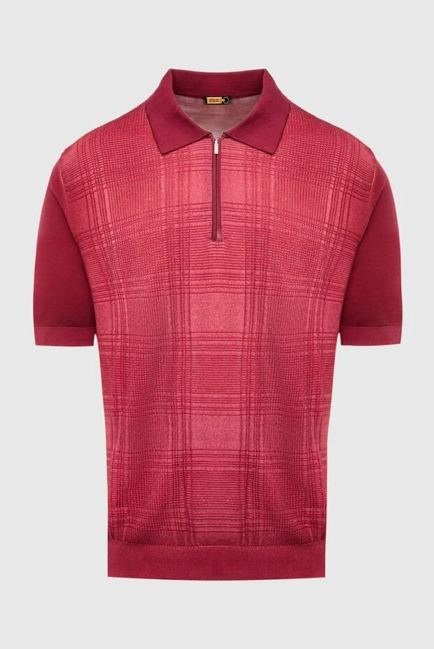 Zilli man cotton and silk polo burgundy for men купить с ценами и фото 167589 - photo 1