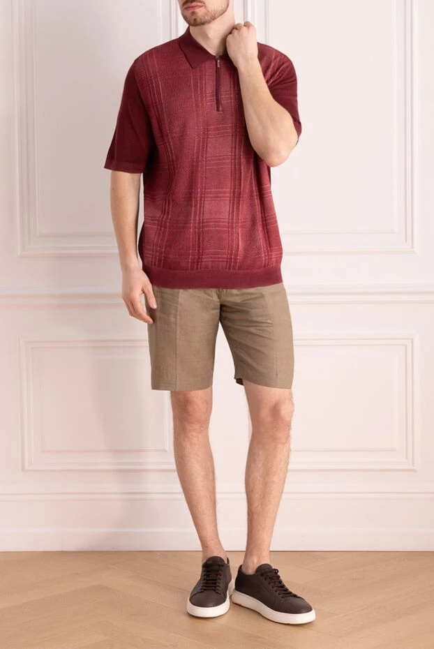 Zilli man cotton and silk polo burgundy for men купить с ценами и фото 167589 - photo 2