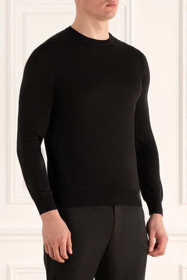 Zilli қалыпқа сай қара джемпер ерлерге арналған 167605 - фото 3