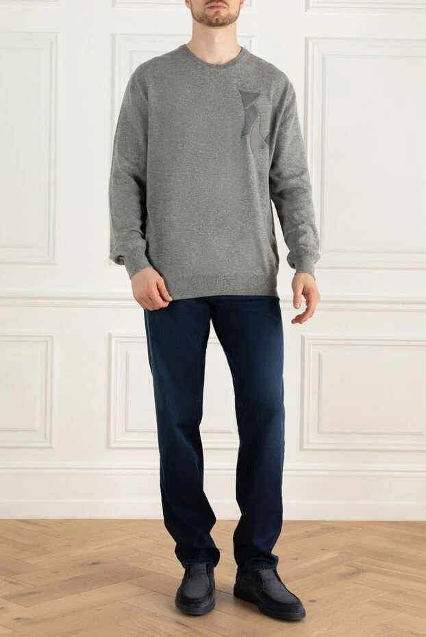 Zilli man cashmere jumper gray for men купить с ценами и фото 167608 - photo 2