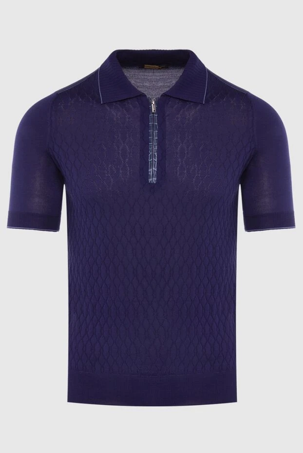 Zilli man silk and crocodile leather polo shirt purple for men купить с ценами и фото 167624 - photo 1