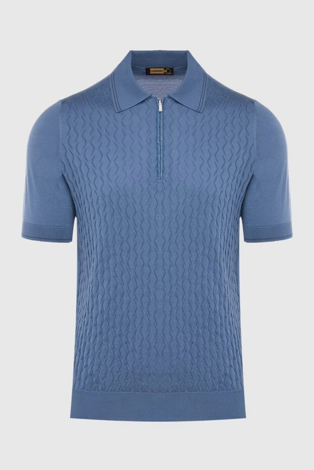 Zilli man polo in silk and crocodile skin blue for men купить с ценами и фото 167626 - photo 1