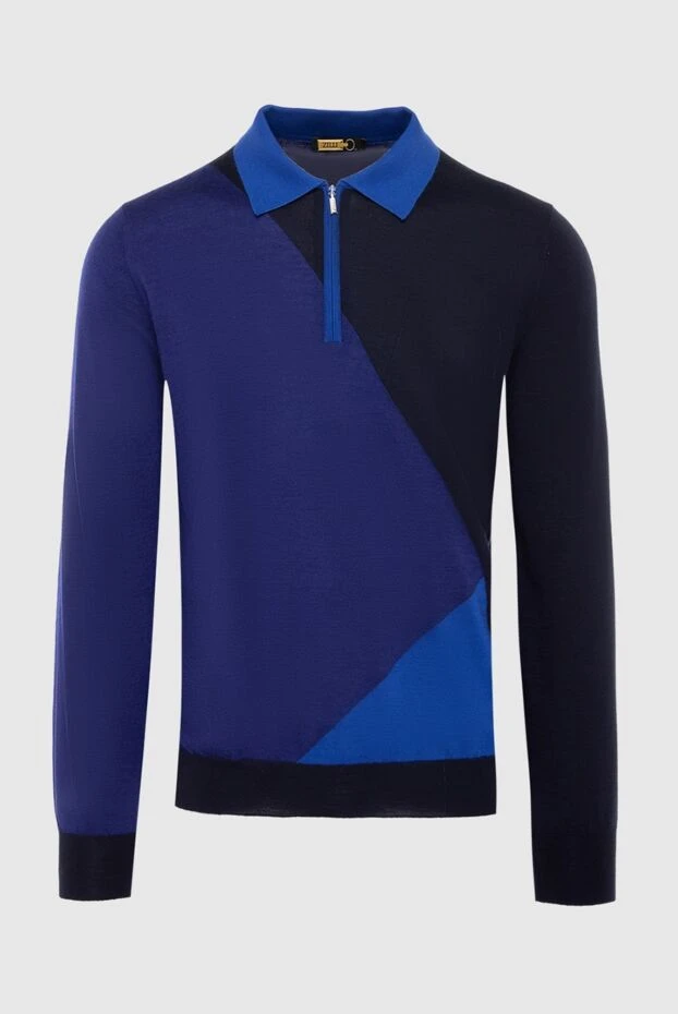 Zilli man long sleeve polo in silk and cashmere blue for men купить с ценами и фото 167627 - photo 1