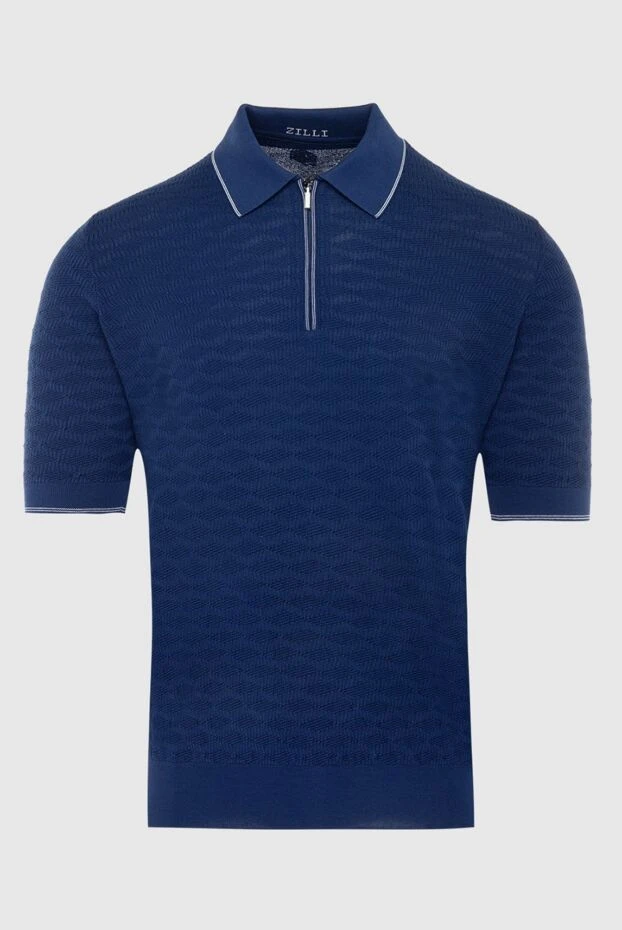 Zilli man cotton and silk polo blue for men купить с ценами и фото 167636 - photo 1