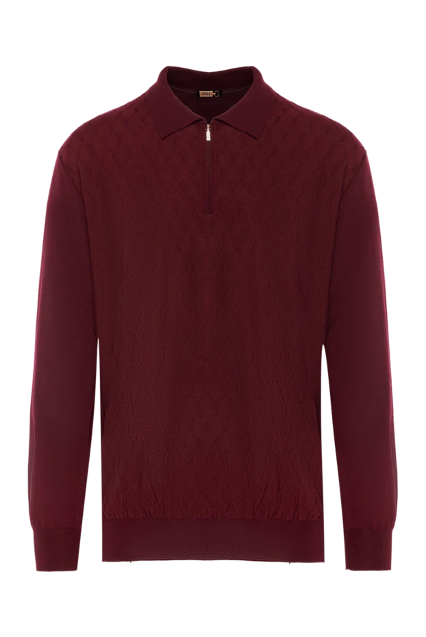 Zilli man polo with long sleeves made of silk and cashmere burgundy for men купить с ценами и фото 167658 - photo 1