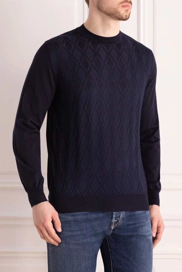 Cesare di Napoli man jumper with high neck, wool, gray for men 141425 - photo 3