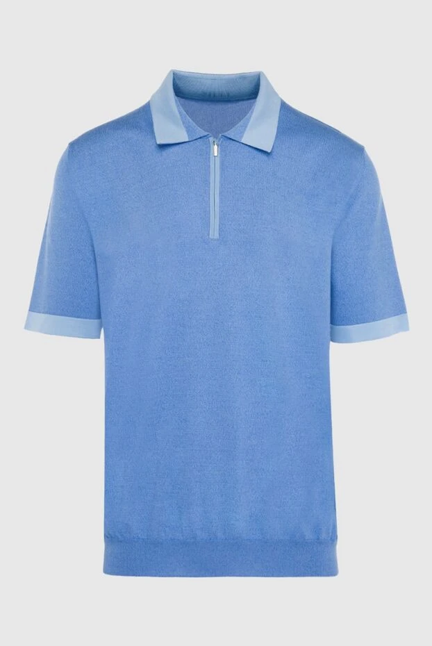 Zilli man cotton and silk polo blue for men купить с ценами и фото 167672 - photo 1