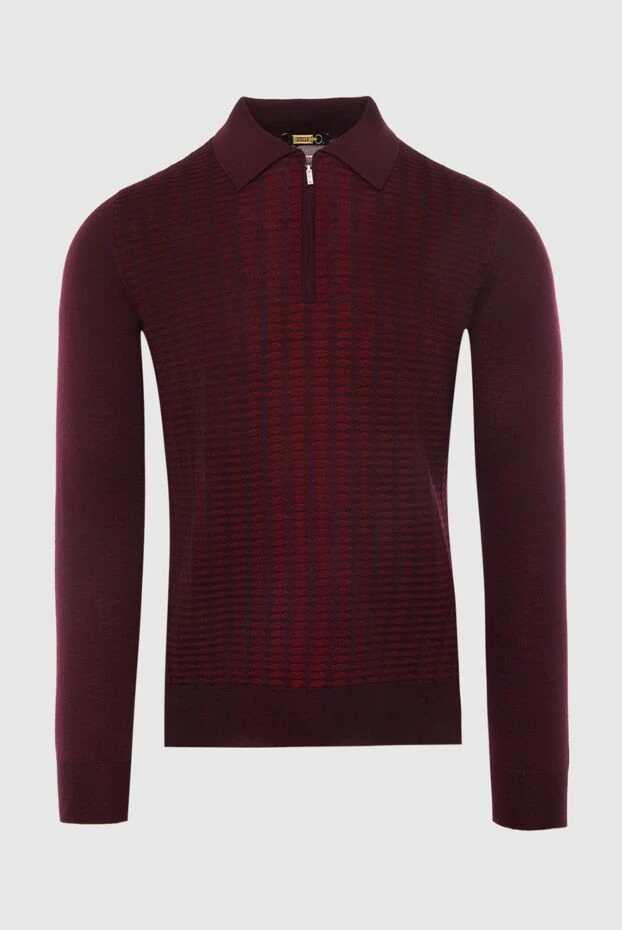 Zilli man polo with long sleeves made of silk and cashmere burgundy for men купить с ценами и фото 167688 - photo 1