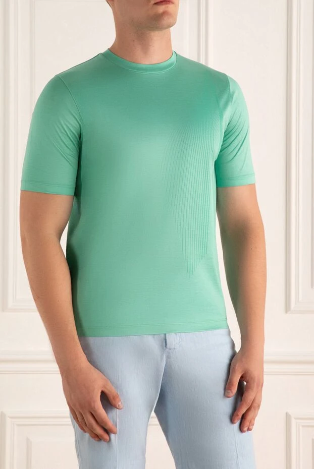 Zilli хлопковая футболка цвета мяты с объемным графическим рисунком
 167689 - фото 3